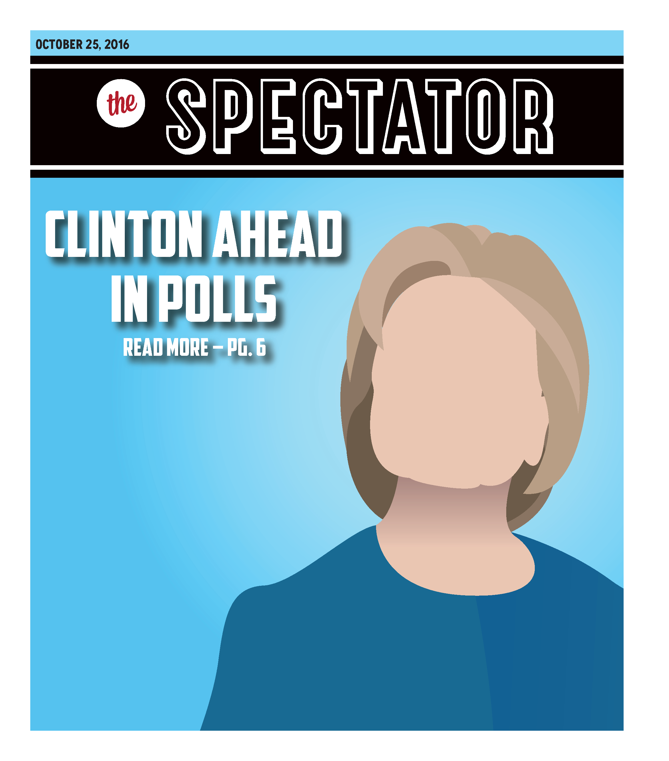 Cover reading Clinton ahead in polls