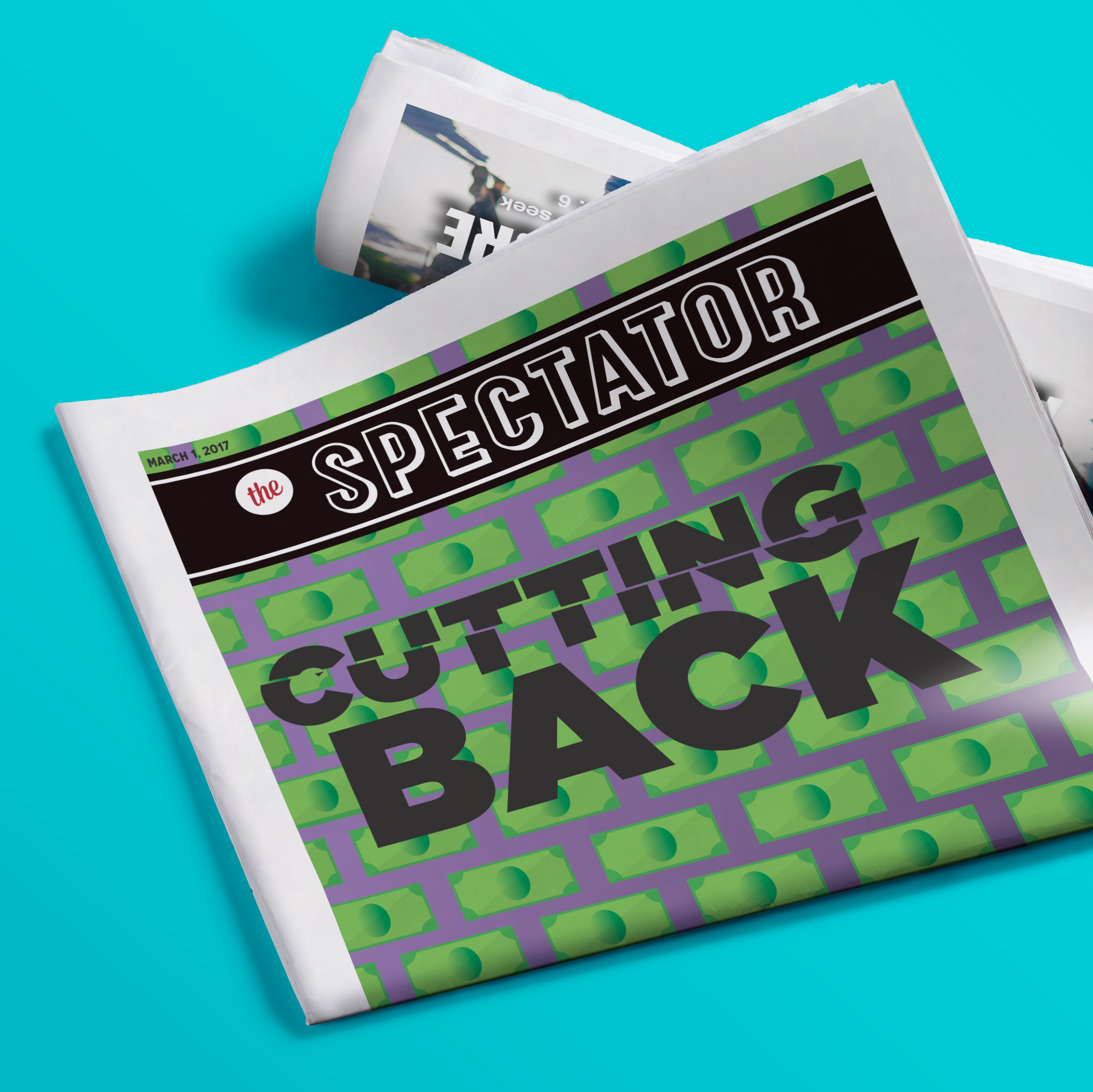 Newspaper that reads 'Cutting Back'